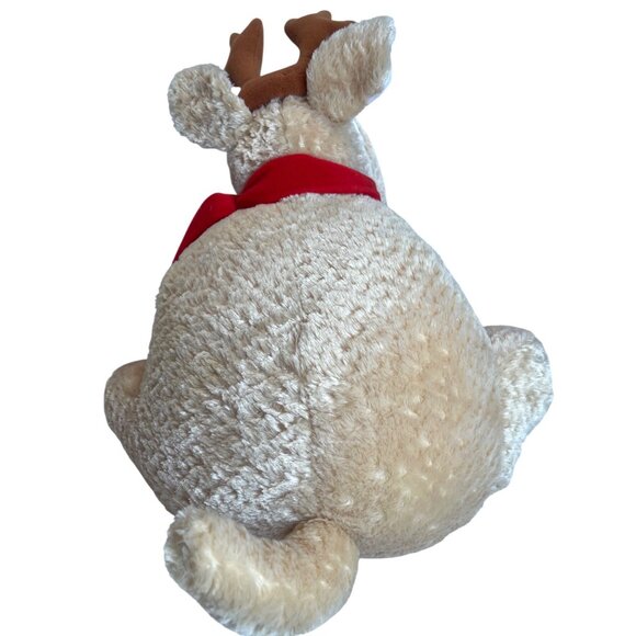 Dog Plush Golden Lab Puppy Holiday Christmas Deer Reindeer Antlers Red Scarf VTG - Picture 3 of 10